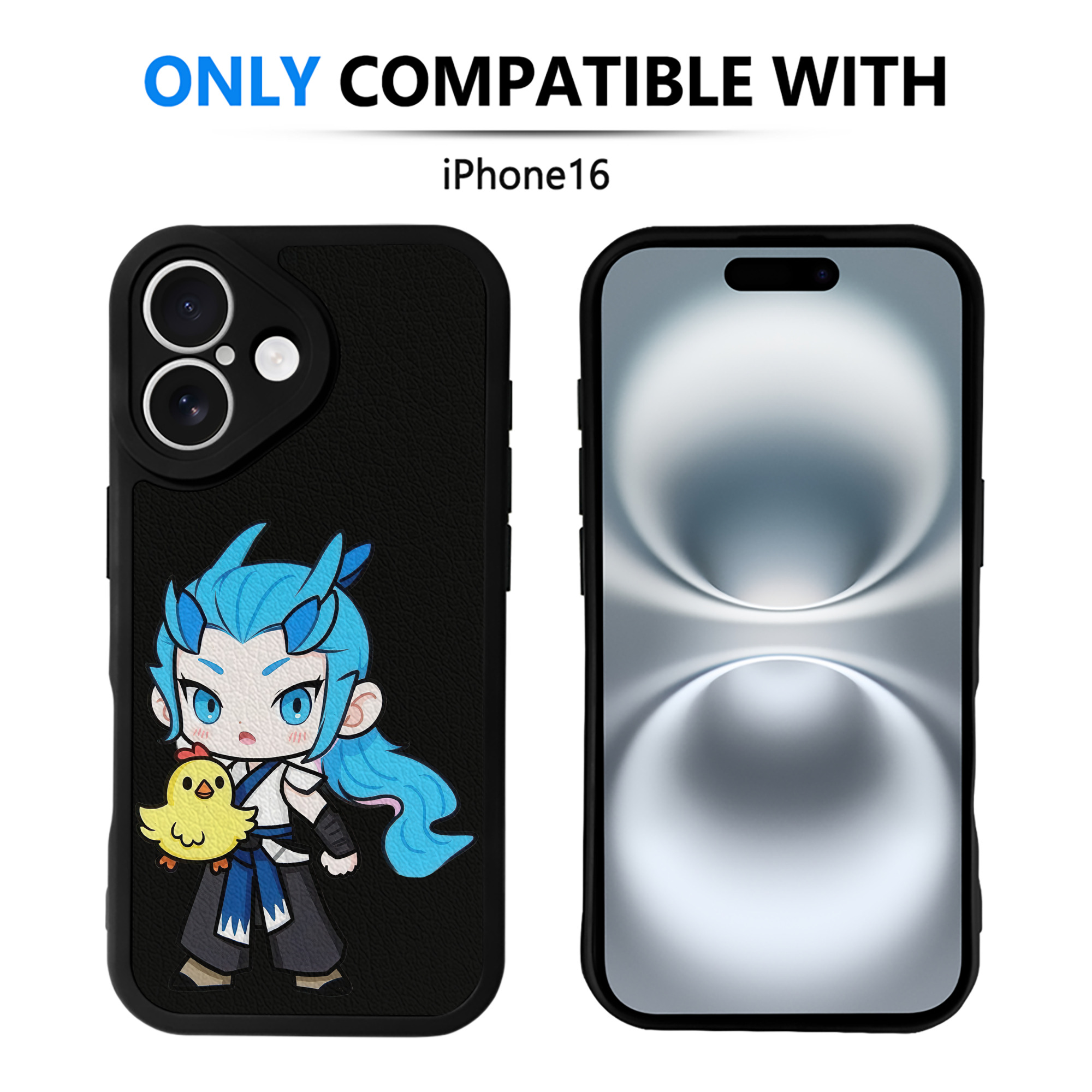 （画像用） Ne Zha 2 ナタ 魔童の大暴れ 【iPhone 16シリーズ対応】シリコンスマホケース（レザー調） 材質：シリコン